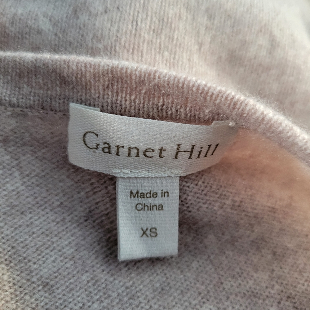 Garnet Hill Essential Cashmere Retro Cardigan Sweater Oatmeal Heather XS - Picture 12 of 14